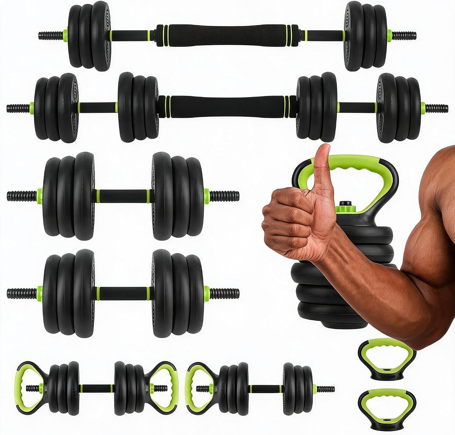 Home Gym Outfit - 4 in 1 Adjustable Dumbbell Set,