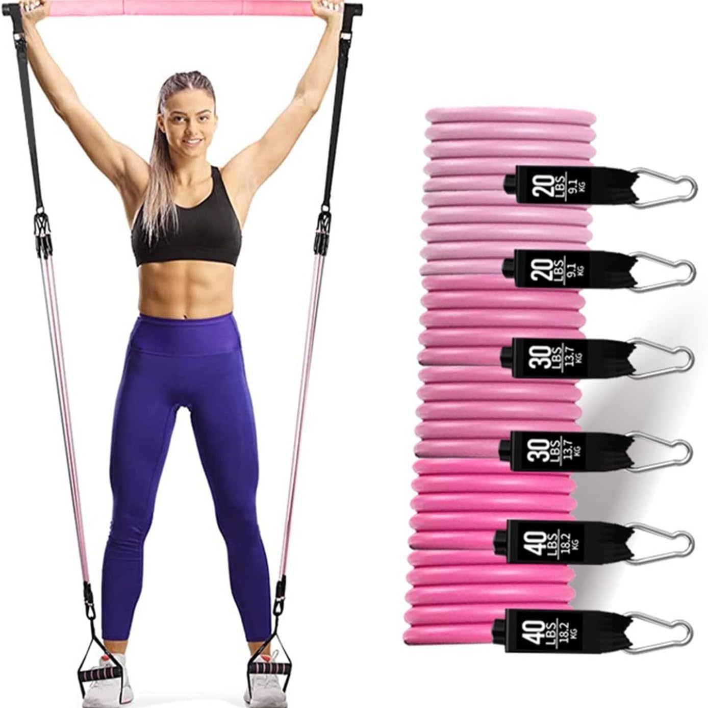 180lbs Resistance Bands with A - огляд і ціна Home Gym Outfit